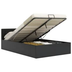 Lit Coffre 140x200 Cm Simili Cuir Noir Capitonné Rundi -Pas Cher Lit Magasin lit coffre 140x200 cm simili cuir noir capitonne rundi 3666722518550 595651