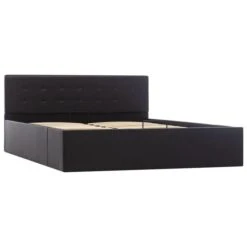 Lit Coffre 140x200 Cm Simili Cuir Noir Capitonné Rundi -Pas Cher Lit Magasin lit coffre 140x200 cm simili cuir noir capitonne rundi 3666722518550 595652