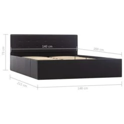 Lit Coffre 140x200 Cm Simili Cuir Noir Capitonné Rundi -Pas Cher Lit Magasin lit coffre 140x200 cm simili cuir noir capitonne rundi 3666722518550 595659