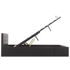 Lit Coffre 160x200 Cm Simili Cuir Noir Capitonné Rundi 17 Lit Coffre 160x200 Cm Simili Cuir Noir Capitonné Rundi -Pas Cher Lit Magasin lit coffre 160x200 cm simili cuir noir capitonne rundi 3666722518543 595665