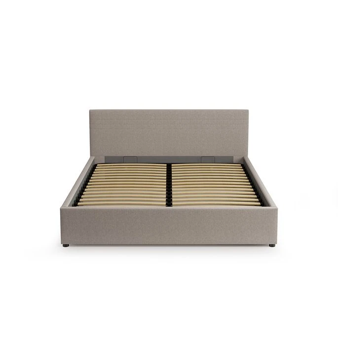 Lit Coffre 160x200 Cm Tissu Gris Vincennes 8 Lit Coffre 160x200 Cm Tissu Gris Vincennes – Image 6