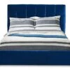 Lit Coffre 160x200 Cm Velours Bleu Utani -Pas Cher Lit Magasin lit coffre 160x200 cm velours bleu utani 3327480065037 1135979