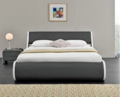 Lit Coffre 180x200 Cm Simili Cuir Gris Mat Liseré Blanc Asora 7 Lit Coffre 180x200 Cm Simili Cuir Gris Mat Liseré Blanc Asora -Pas Cher Lit Magasin lit coffre 180x200 cm simili cuir gris mat lisere blanc aster 3557630028234 229795