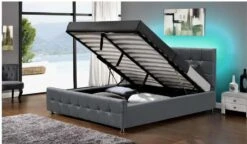 Lit Coffre à Led Simili Cuir Gris Kate 140 9 Lit Coffre à Led Simili Cuir Gris Kate 140 -Pas Cher Lit Magasin lit coffre a led simili cuir gris kate 140 3557630018679 94279