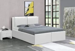 Lit Coffre Avec 2 Tiroirs 140x190 Cm Simili Cuir Blanc Jorn 11 Lit Coffre Avec 2 Tiroirs 140x190 Cm Simili Cuir Blanc Jorn -Pas Cher Lit Magasin lit coffre avec 2 tiroirs 140x190 cm simili cuir blanc folki 3557630032965 570187