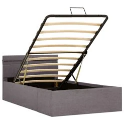 Lit Coffre Avec LED Taupe Tissu 100x200cm -Pas Cher Lit Magasin lit coffre avec led taupe tissu 100x200cm 3666722495172 633831