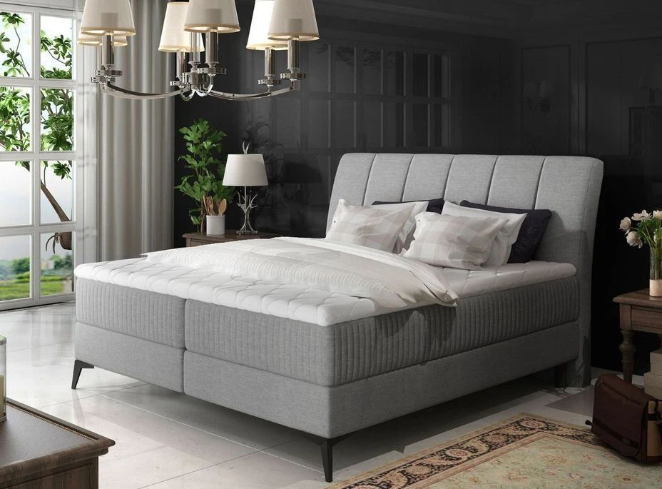 Lit Coffre Avec Matelas Tissu Gris Erato 160x200 Cm 3 Lit Coffre Avec Matelas Tissu Gris Erato 160x200 Cm