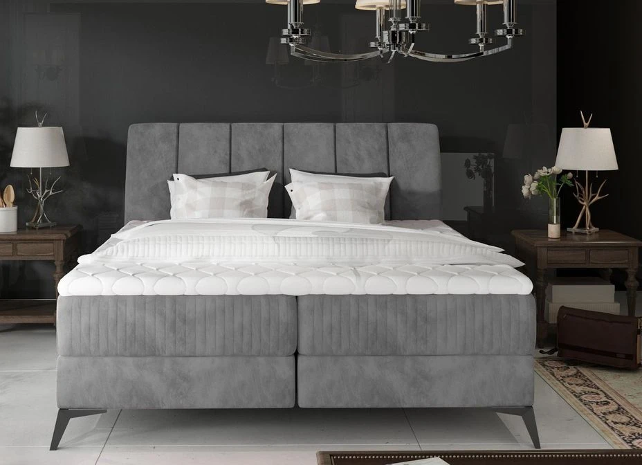 Lit Coffre Avec Matelas Tissu Gris Erato 160x200 Cm 4 Lit Coffre Avec Matelas Tissu Gris Erato 160x200 Cm – Image 2