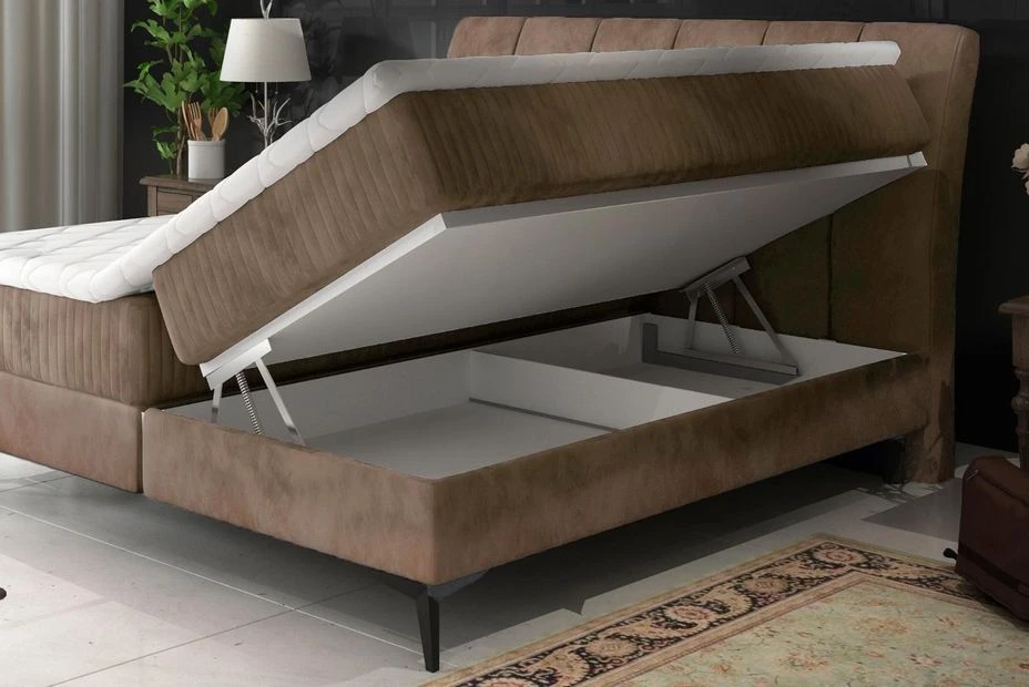 Lit Coffre Avec Matelas Tissu Gris Erato 160x200 Cm 7 Lit Coffre Avec Matelas Tissu Gris Erato 160x200 Cm – Image 5