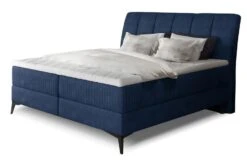 Lit Continental Moderne Avec Matelas Velours Bleu Brato