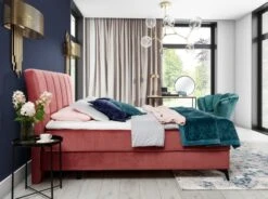 Lit Continental Moderne Avec Matelas Velours Bleu Brato 19 Lit Continental Moderne Avec Matelas Velours Bleu Brato -Pas Cher Lit Magasin lit coffre avec matelas velours bleu aderito 140x200 cm 3666722634410 1423013