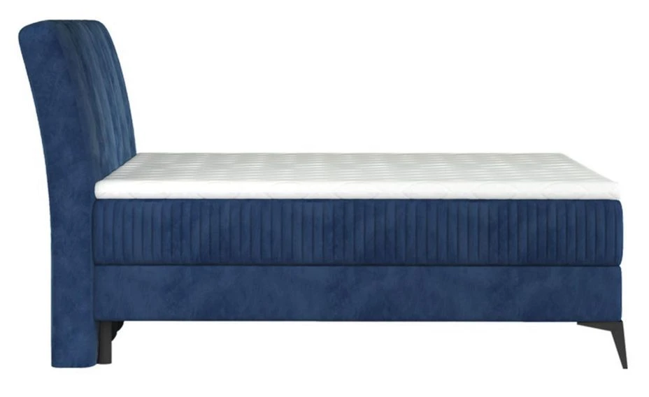 Lit Continental Moderne Avec Matelas Velours Bleu Brato 9 Lit Continental Moderne Avec Matelas Velours Bleu Brato – Image 7