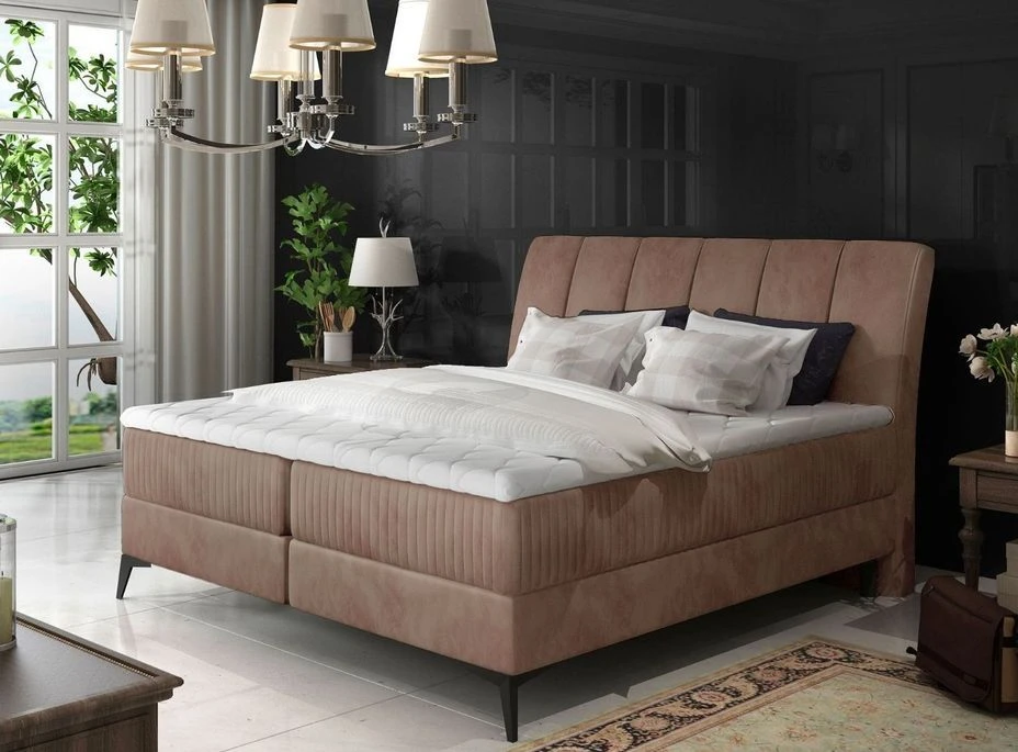 Lit Coffre Avec Matelas Velours Taupe Erato 160x200 Cm 3 Lit Coffre Avec Matelas Velours Taupe Erato 160x200 Cm