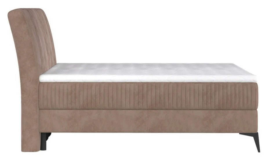Lit Coffre Avec Matelas Velours Taupe Erato 160x200 Cm 8 Lit Coffre Avec Matelas Velours Taupe Erato 160x200 Cm – Image 6