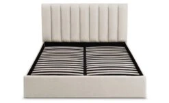 Lit Coffre Avec Sommier Redlvable Tissu Beige Saka 140x200 Cm -Pas Cher Lit Magasin lit coffre avec sommier relevable tissu beige saka 140x200 cm 3327480049693 730466