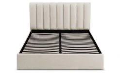 Lit Coffre Avec Sommier Relevable Tissu Beige Saka 160x200 Cm -Pas Cher Lit Magasin lit coffre avec sommier relevable tissu beige saka 160x200 cm 3327480049655 379862