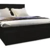 Lit Coffre Boxspring Avec Matelas Simili Noir Ovana 140x200 Cm