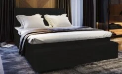 Lit Coffre Boxspring Avec Matelas Simili Noir Ovana 140x200 Cm -Pas Cher Lit Magasin lit coffre boxspring avec matelas simili noir ovana 140x200 cm 3327480064023 945054