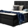 Lit Coffre Boxspring Simili Cuir Noir Avec Matelas Et Surmatelas Kavin -Pas Cher Lit Magasin lit coffre boxspring simili cuir noir avec matelas et surmatelas kavin 3666722635127 1423010