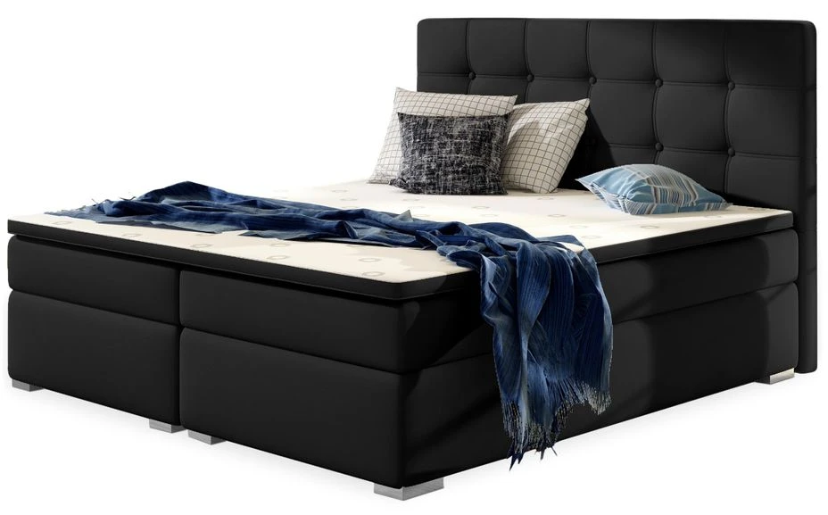 Lit Coffre Boxspring Simili Cuir Noir Avec Matelas Et Surmatelas Kavin 3 Lit Coffre Boxspring Simili Cuir Noir Avec Matelas Et Surmatelas Kavin