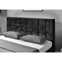 Lit Coffre Capitonné Velours Noir 160 Kim -Pas Cher Lit Magasin lit coffre capitonne velours noir 160 kim 76258