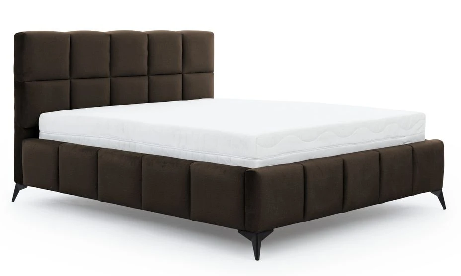 Lit Coffre Moderne 160x200 Cm Capitonné Tissu Doux Marron Mister 3 Lit Coffre Moderne 160x200 Cm Capitonné Tissu Doux Marron Mister