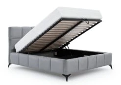 Lit Coffre Moderne 160x200 Cm Capitonné Velours Gris Foncé Mister 2 -Pas Cher Lit Magasin lit coffre moderne 160x200 cm capitonne velours noir mister 5904484009342 1340983