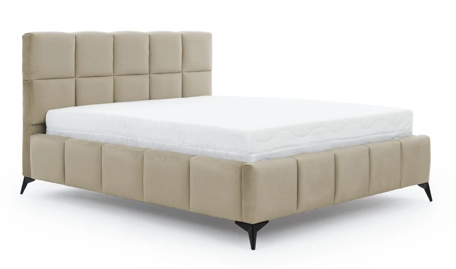 Lit Coffre Moderne 180x200 Cm Capitonné Tissu Doux Brillant Beige Mister 3 Lit Coffre Moderne 180x200 Cm Capitonné Tissu Doux Brillant Beige Mister