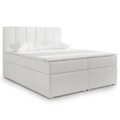 Lit Coffre Simili Blanc Milan 180