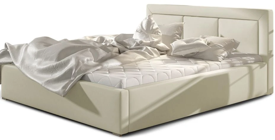 Lit Coffre Simili Cuir Beige Clair Grand Carré Capitonné Berlino 3 Lit Coffre Simili Cuir Beige Clair Grand Carré Capitonné Berlino