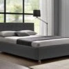 Lit Coffre Simili Cuir Gris Comett 140x190 Cm