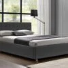 Lit Coffre Simili Cuir Gris Comett 160x200 Cm