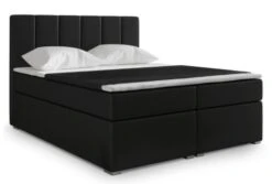 Lit Coffre Simili Noir Milan 160