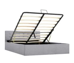 Lit Coffre Tissu Gris Clair Rundo 140x200 Cm -Pas Cher Lit Magasin lit coffre tissu gris clair rundo 140x200 cm 3666722557344 386872