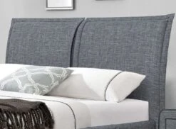 Lit Coffre Tissu Lin Gris Foncé Kathia 140x190 Cm -Pas Cher Lit Magasin lit coffre tissu lin gris fonce skirt 140x190 cm 3557630036475 689045