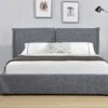 Lit Coffre Tissu Lin Gris Foncé Kathia 180x200 Cm -Pas Cher Lit Magasin lit coffre tissu lin gris fonce skirt 180x200 cm 3557630036512 689065