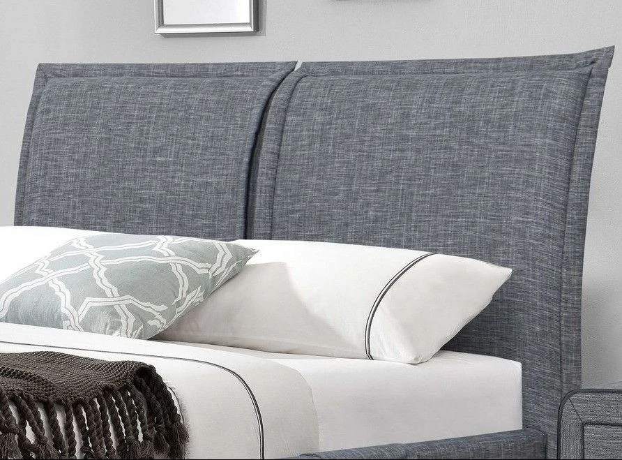 Lit Coffre Tissu Lin Gris Foncé Kathia 180x200 Cm 7 Lit Coffre Tissu Lin Gris Foncé Kathia 180x200 Cm – Image 5