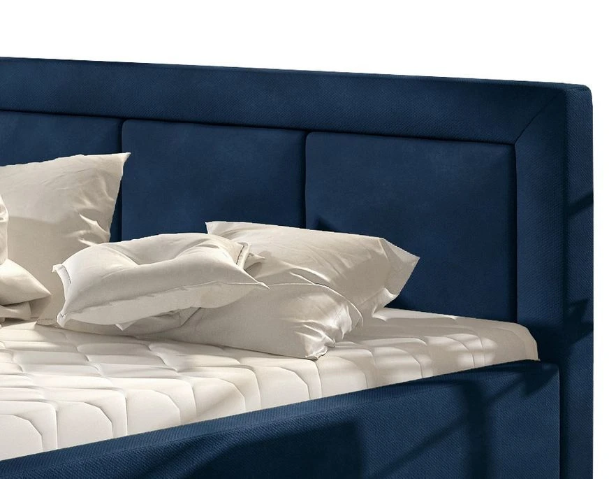 Lit Coffre Velours Bleu Grand Carré Capitonné Berlino 5 Lit Coffre Velours Bleu Grand Carré Capitonné Berlino – Image 3