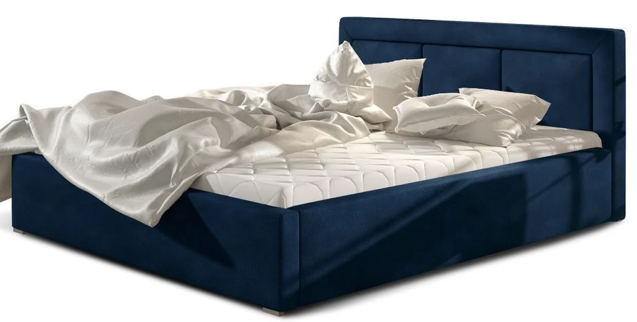 Lit Coffre Velours Bleu Grand Carré Capitonné Berlino 3 Lit Coffre Velours Bleu Grand Carré Capitonné Berlino