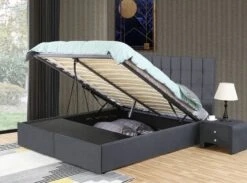 Lit Coffre Velours Gris 2 Tiroirs Krazo 140x190 Cm -Pas Cher Lit Magasin lit coffre velours gris 2 tiroirs skoll2 140x190 cm 3557630034013 689070