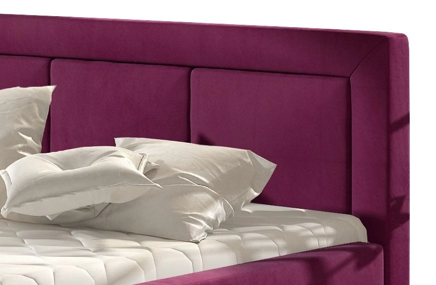 Lit Coffre Velours Prune Grand Carré Capitonné Berlino 5 Lit Coffre Velours Prune Grand Carré Capitonné Berlino – Image 3