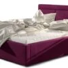 Lit Coffre Velours Prune Grand Carré Capitonné Berlino