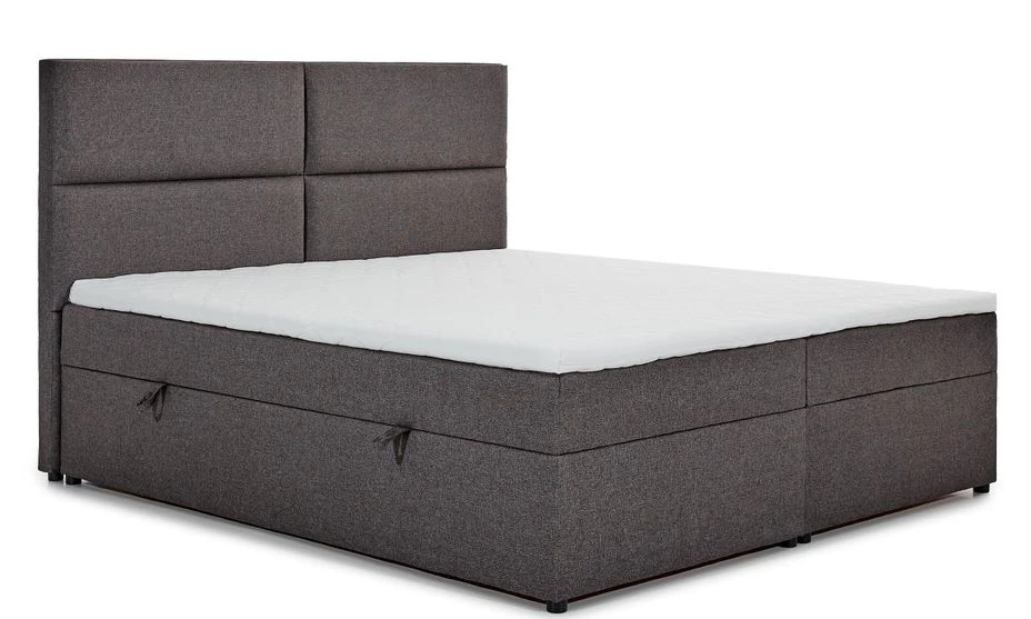 Lit Continental Capitonné Tissu Gris Clair Chiné Weber 9 Lit Continental Capitonné Tissu Gris Clair Chiné Weber – Image 7