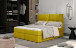 Lit Continental Capitonné Tissu Jaune Weber -Pas Cher Lit Magasin lit continental capitonne tissu jaune weber 3666722601757 1397378