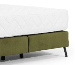 Lit Continental Capitonné Tissu Vert Olive Pozza Avec Matelas 30 Cm En Latex Et Pied Métal Noir -Pas Cher Lit Magasin lit continental capitonne tissu vert olive pozza avec matelas 30 cm en latex et pied metal noir 5904484022723 1398031