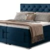 Lit Continental électrique Velours Bleu Avec Matelas Et Surmatelas Karmen -Pas Cher Lit Magasin lit continental electrique velours bleu avec matelas et surmatelas karmen 3666722728065 1427737