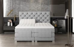 Lit Continental électrique Velours Bleu Avec Matelas Et Surmatelas Karmen -Pas Cher Lit Magasin lit continental electrique velours bleu avec matelas et surmatelas karmen 3666722728065 1427743