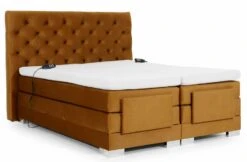 Lit Continental électrique Velours Moutarde Avec Matelas Et Surmatelas Karmen