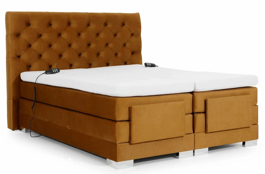 Lit Continental électrique Velours Moutarde Avec Matelas Et Surmatelas Karmen 3 Lit Continental électrique Velours Moutarde Avec Matelas Et Surmatelas Karmen