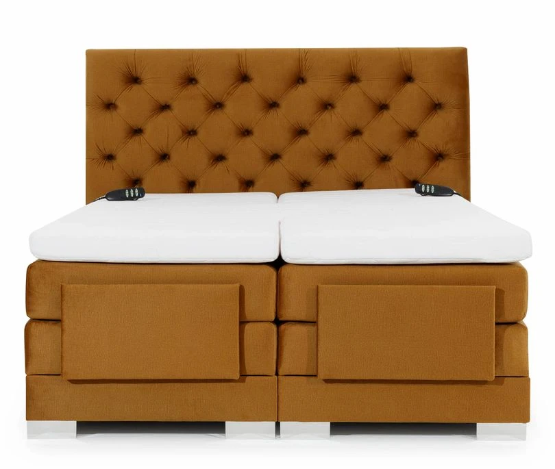 Lit Continental électrique Velours Moutarde Avec Matelas Et Surmatelas Karmen 7 Lit Continental électrique Velours Moutarde Avec Matelas Et Surmatelas Karmen – Image 5